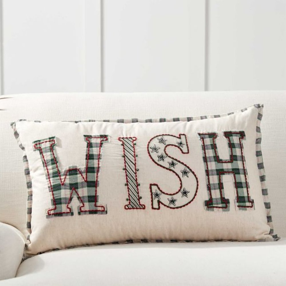Wish Embroidered Pillow Cover